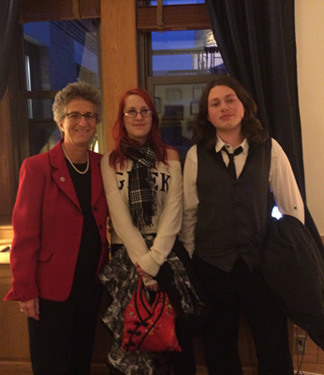Rep. Sarah Peake with Cat Van Buren and Lukas Hernandez