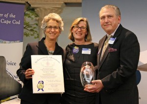 Representative Sarah Peake, Lynn Stanley, and Arts Foundation of Cape Cod Executive Director Kevin Howard