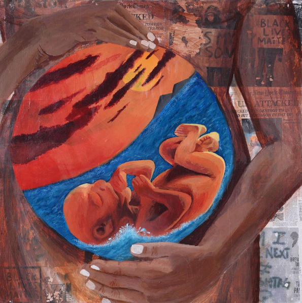 Painting by Janelin Pineyro, youth artist with Artists for Humanity.