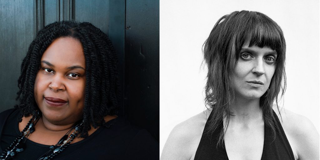 Headshot of Renée Watson of left, and headshot of Dr. Tasha Golden on the right